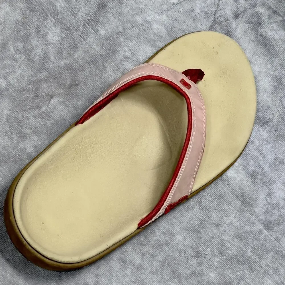 Spenco Sandals Womens 8 Pink Yumi Faux Leather Thong Arch Support Comfort